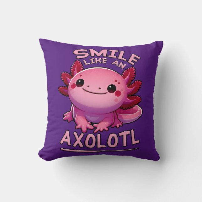 Almofada Sorria Como um Axolotl (Frente)