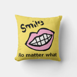 Almofada sorria não importa quais lábios de desenho animado