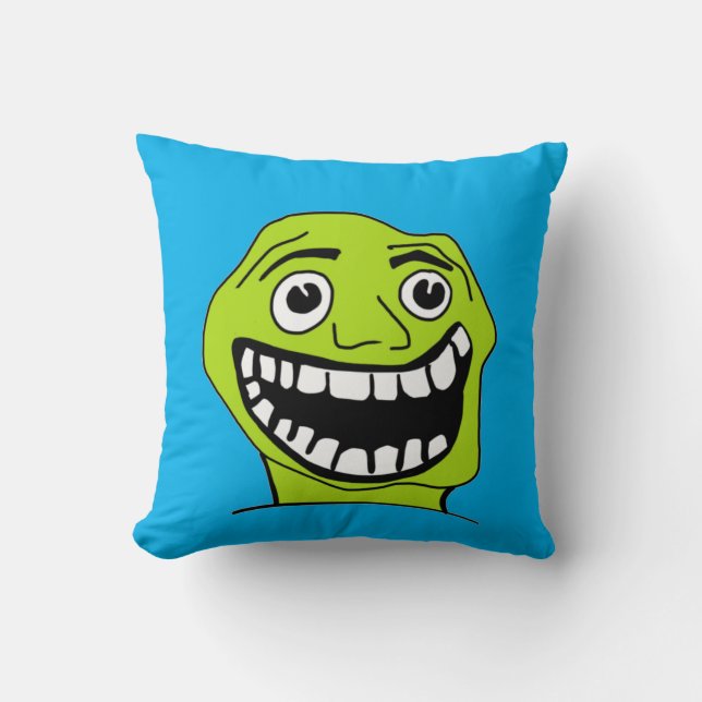 Almofada sorriso da cara meme (Frente)