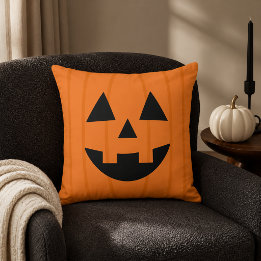 Almofada Sorriso de Abóbora Laranja Feliz Halloween