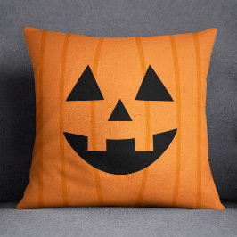 Almofada Sorriso de Abóbora Laranja Feliz Halloween