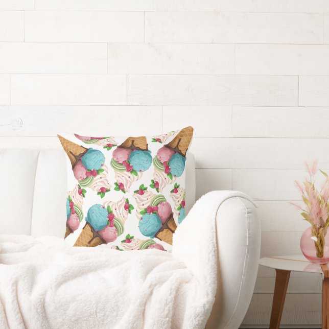 Almofada sorvete do travesseiro decorativo. (Sofá)