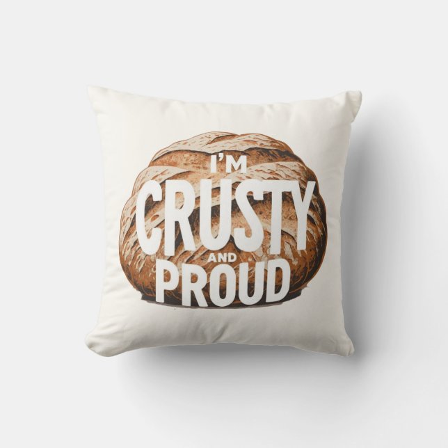 Almofada Sou crocante e orgulhoso, eu faço pão (Frente)