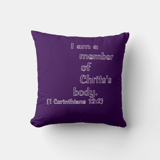ALMOFADA SOU MEMBRO DO CORPO DO CRISTO. (Frente)
