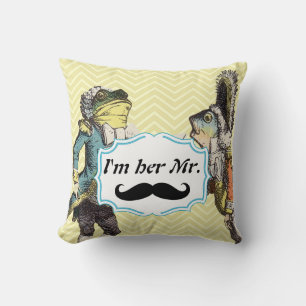 Almofada Sou o Travesseiro Floral de bigode amarelo-mostard