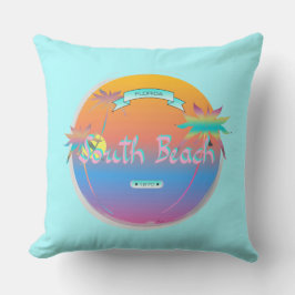 Almofada South Beach, Miami, Flórida com Palms