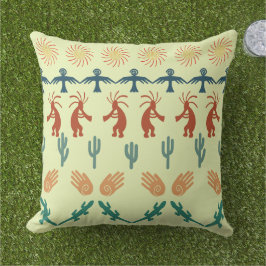 Almofada Southwest American Indian Tribal Petroglyphs Art