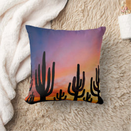 Almofada Southwestern Desert Landscape Cactus Sunrise Image