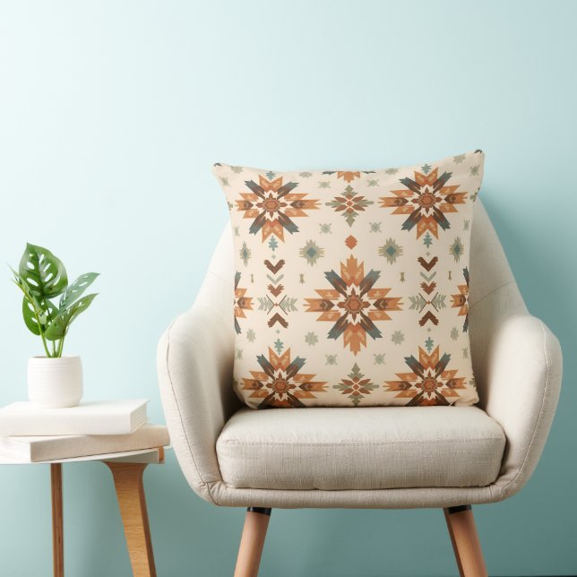 Almofada Southwestern Inspired Geometric Pattern Decorative (Cadeira)