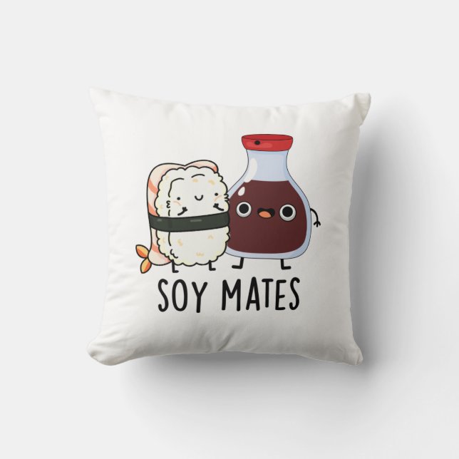 Almofada Soy Mates Engraçados Molho De Soja (Frente)