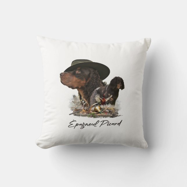 Almofada Spaniel da Picardie, Temporada de Caça     (Frente)