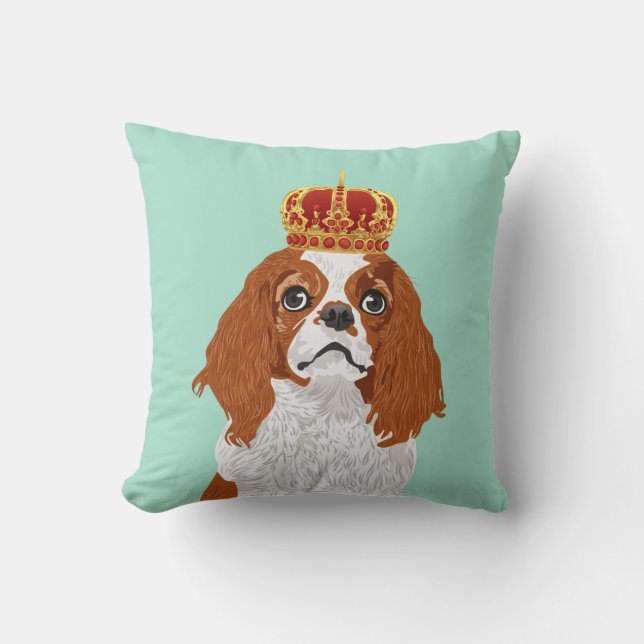 Almofada Spaniel de rei Charles descuidado para amantes do (Frente)