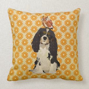 Almofada Spaniel de rei Charles descuidado & travesseiro da
