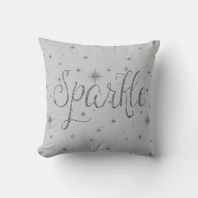 Almofada Sparkles da prata (Frente)