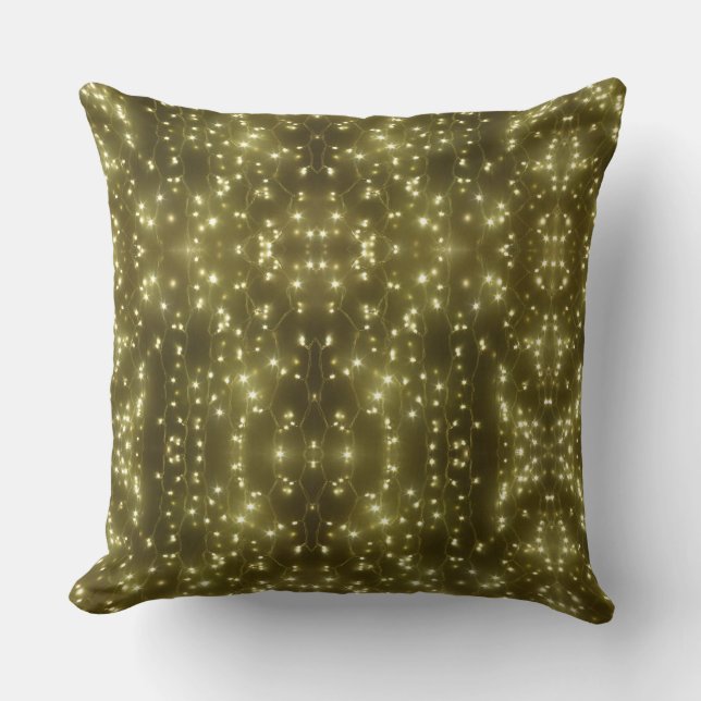 Almofada Sparkling Golden Lights Throw Pillow (Frente)