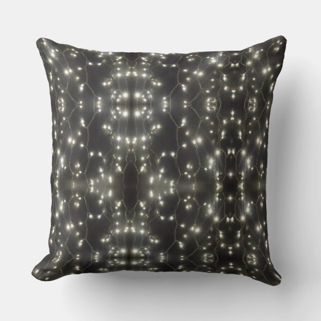 Almofada Sparkling Silver Lights Throw Pillow (Frente)