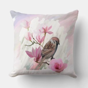 Almofada Sparrow Magolia Travesseiro decorativo Floral