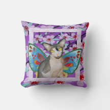 Sphynx Cat Ninja Fada Flor Roxo