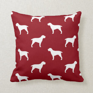 Almofada Spinone Italiano Silhouettes Vermelho Padrão