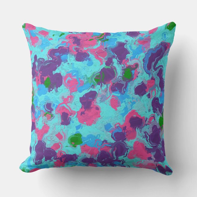 Almofada Splatter de Abstrato de Mermaid (Frente)
