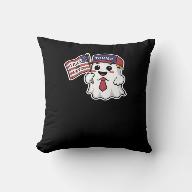 Almofada Spookie, Halloween, Truque Ou Vote, Eu Sempre Rece (Frente)