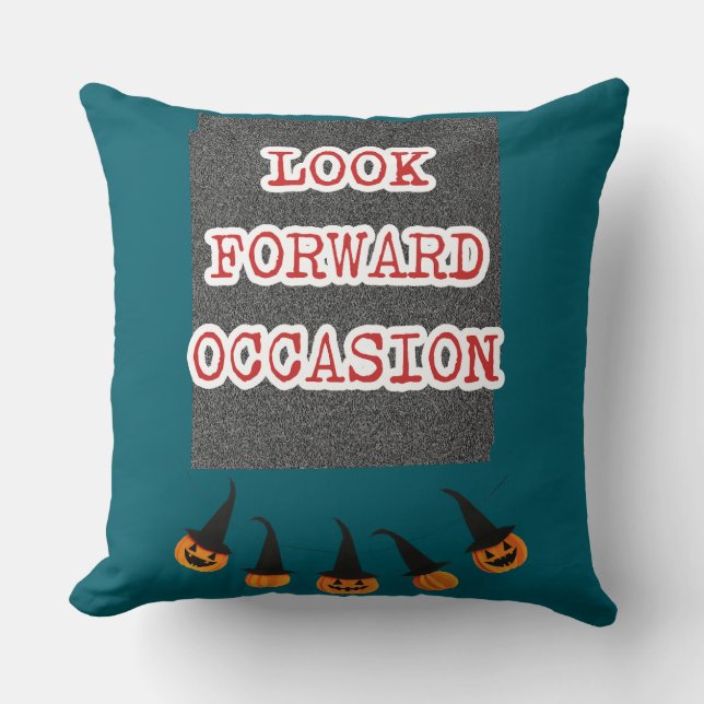 Almofada 🎃 Spooky Chic: Halloween "Olhe para frente" (Frente)