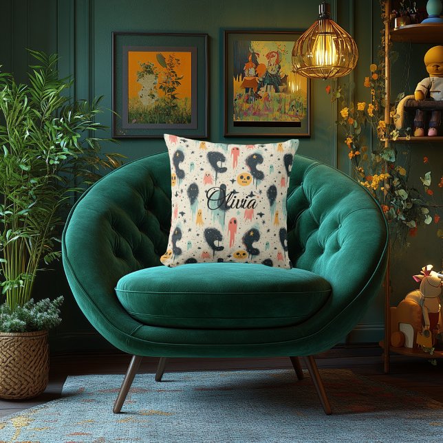 Almofada Spooky Specters Travesseiro de Halloween Fantasmas (Criador carregado)