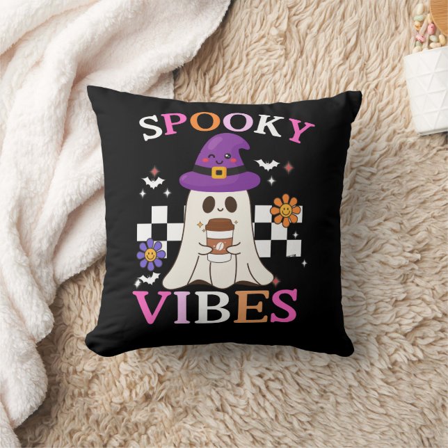 Almofada Spooky Vibes: Tee Gráfico de Halloween (Cobertor)