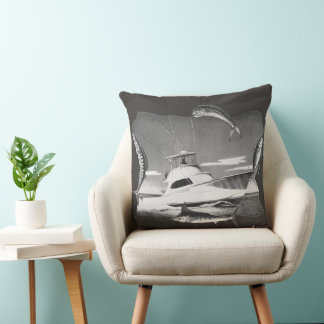 Almofada Sportfishing boat black & white