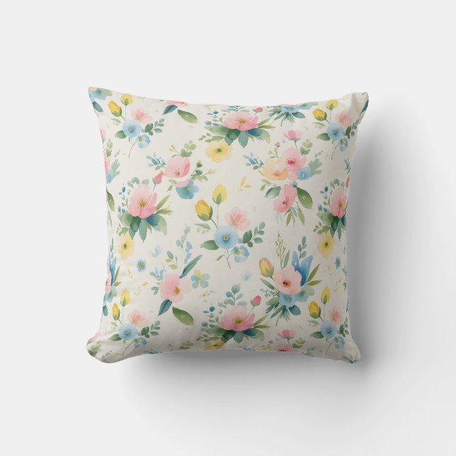 Almofada spring garden pastel florals (Frente)