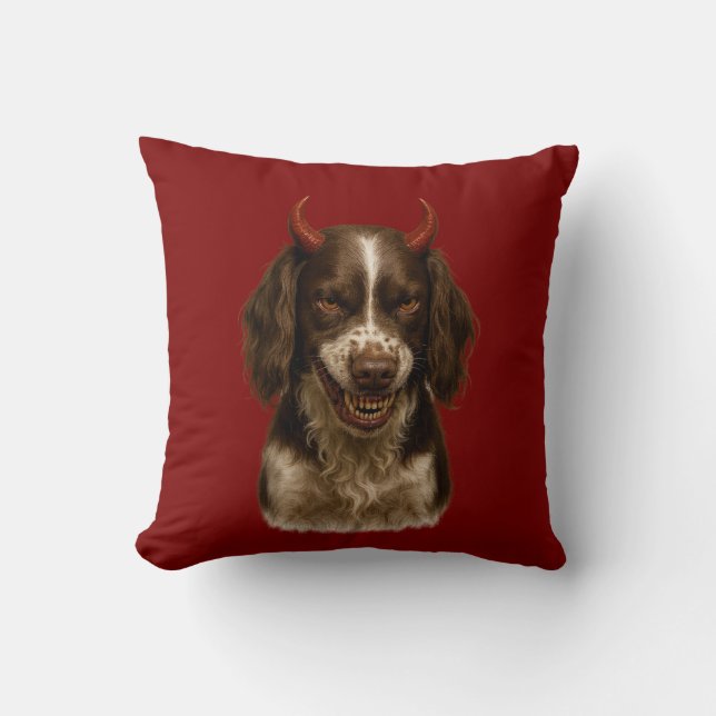 Almofada Springer Spaniel Anjo / Diabo travesso travesseiro (Frente)
