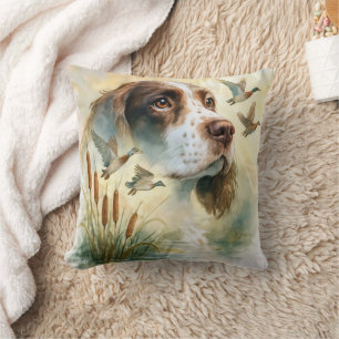 Almofada Springer Spaniel e Mallard Duck em dupla exposição