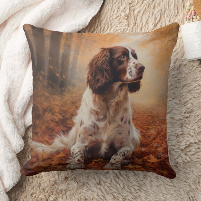 Almofada Springer Spaniel no Outono Folhas Caídas Inspiram (Cobertor)