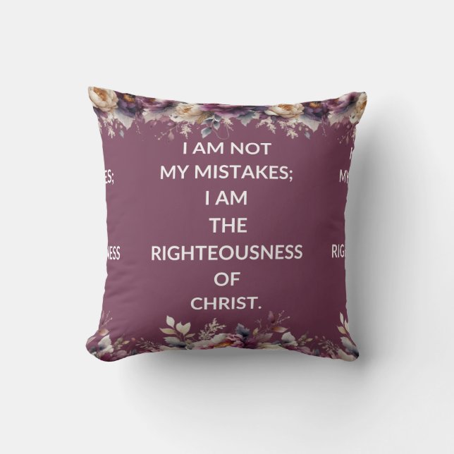 Almofada Square pillow with a simple purple religious quote (Frente)