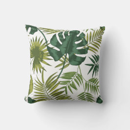 Almofada Square pillows with a tropical leaf pattern