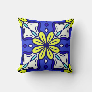 Almofada Square Throw Pillow with Yellow Flowers