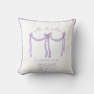 Almofada Sr. Casamento & Sra. Keepsaame Nome Elegante Roxo