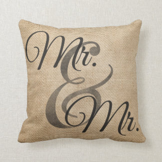 Almofada Sr. e Sr. Gay Serapilheira Casamento Personalized