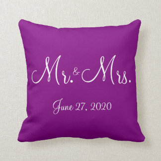 Almofada Sr. e Sra. Purple Monogrammed Travesseiros