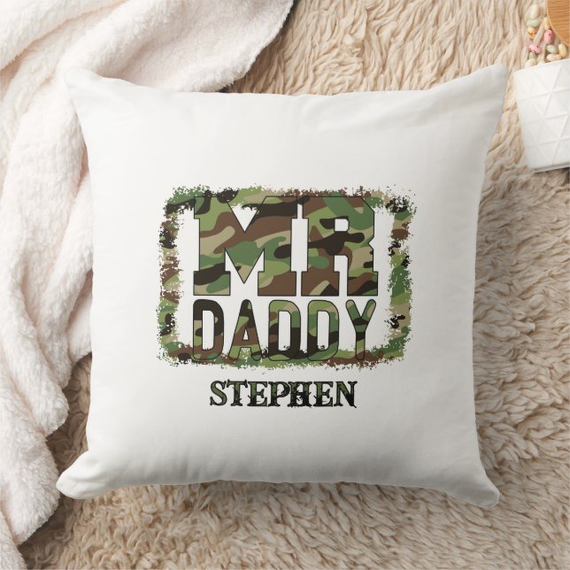 Almofada Sr. Papai Camuflagem com Nome Personalizado (Cobertor)