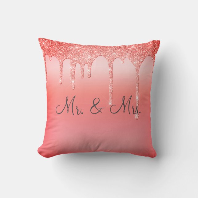 Almofada Sr. & Sra. Bonito Glitter Wedding Keepsasaeslegant (Frente)