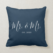 Sr. & Travesseiro decorativo para o aniversário de