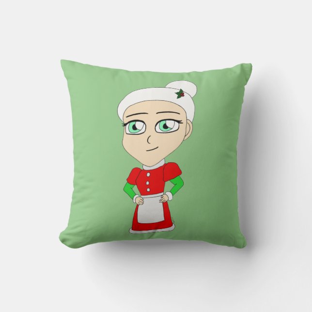 Almofada sra. claus chibi botão (Frente)