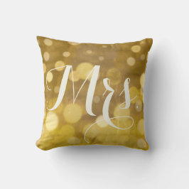 Almofada Sra. Sweetheart Brides Abstrato Douradas Luzes