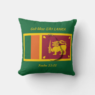 Almofada SRI LANKA FLAG - Escritura Patriótica - VERDE Per