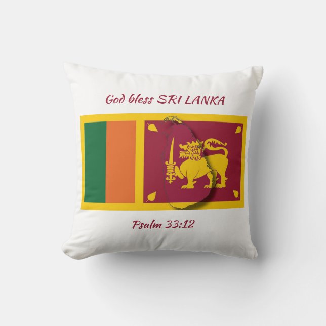 Almofada SRI LANKA FLAG Patriotic Scripting Personalizado (Frente)
