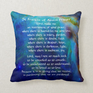 Almofada St Francis da oração de Assisi