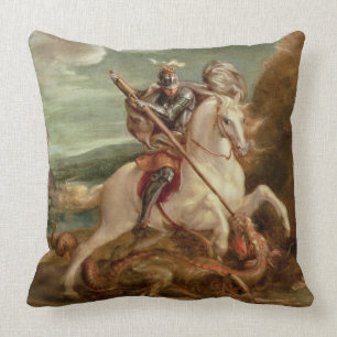Almofada St George que massacra o dragão, (óleo no painel