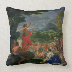 Almofada St John Preaching do baptista, pintado antes de
