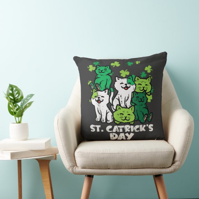 Almofada St Patricks Catricks Day Cats Saint Pattys (Cadeira)